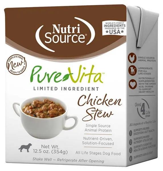 12/12.5 oz. Nutrisource Pure  Chicken Stew Dog Tetra Packs - Health/First Aid